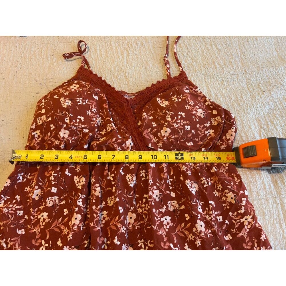 Babydoll Tank M Bloom Lace Y2K Festival Fairy Coquette Handkerchief Hem Padded - Picture 3 of 11